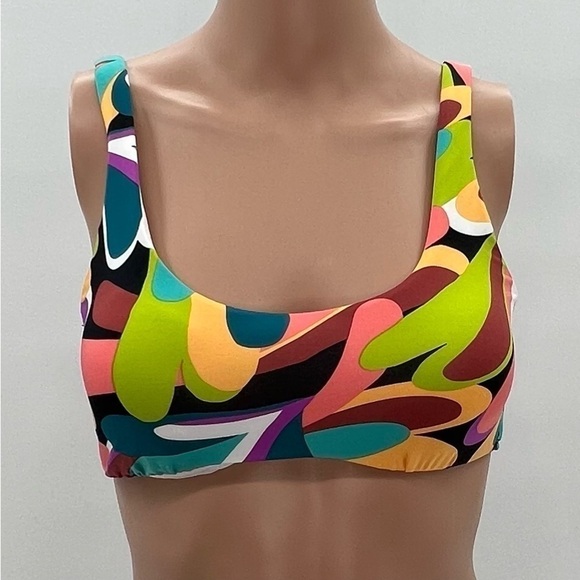 Time & Tru Multicolored Bikini Top Size S NWT - Picture 2 of 8